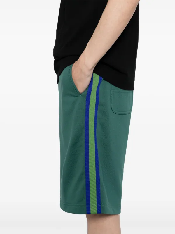 Comme Des Garçons Homme Deux Striped Shorts | Green | FARFETCH