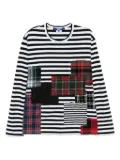 Junya Watanabe MAN stripe print t-shirt - Black