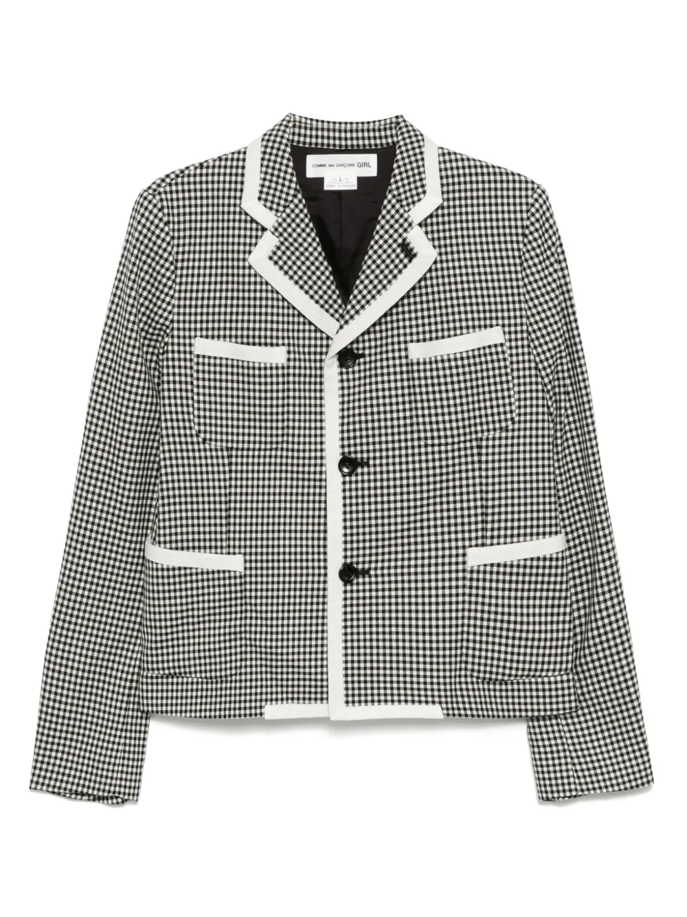 Comme Des Garçons Girl Geruit shirtjack Zwart