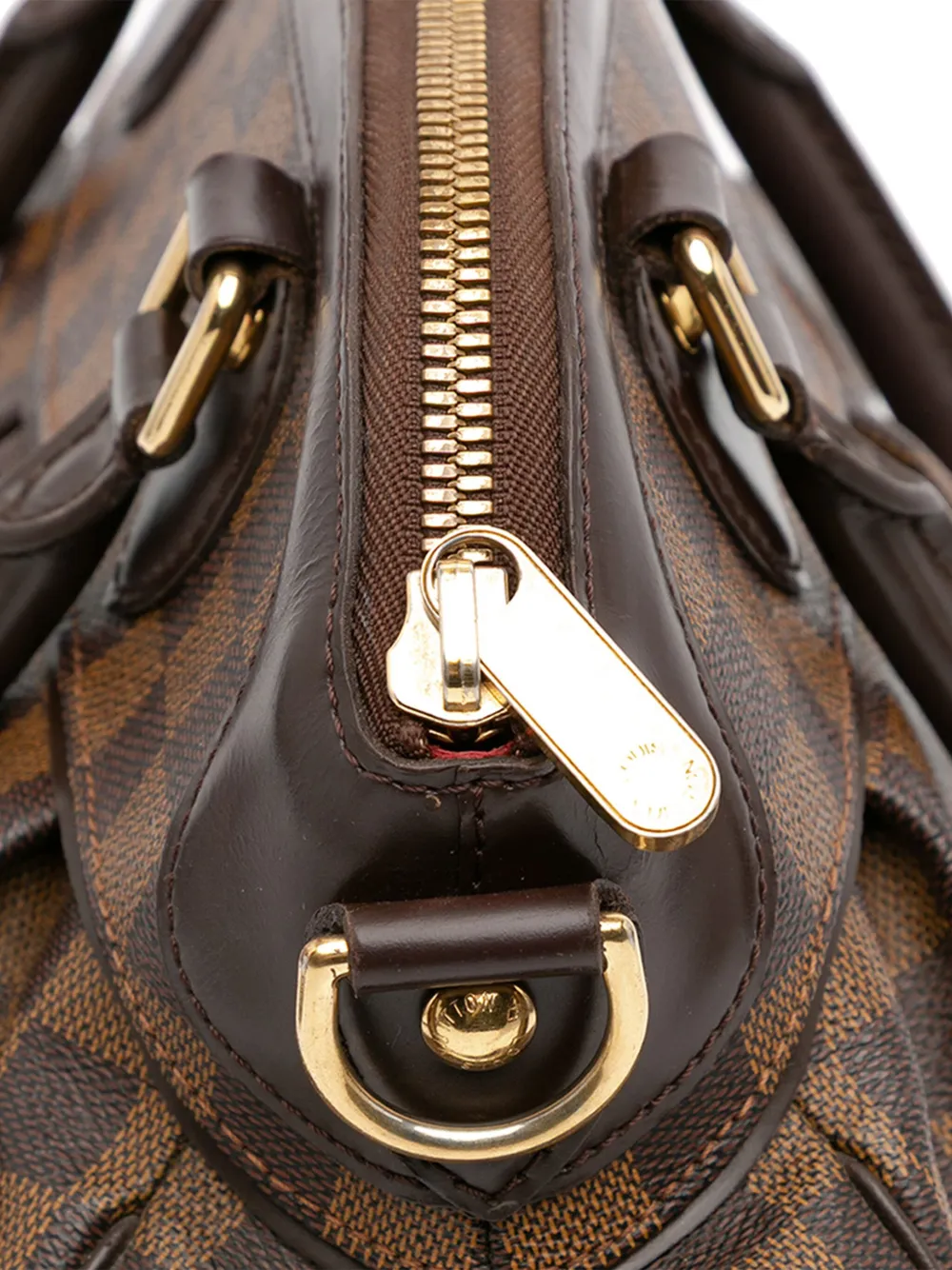 Pre-owned Louis Vuitton 2000-2024 Damier Ebene Trevi Pm Satchel In Brown