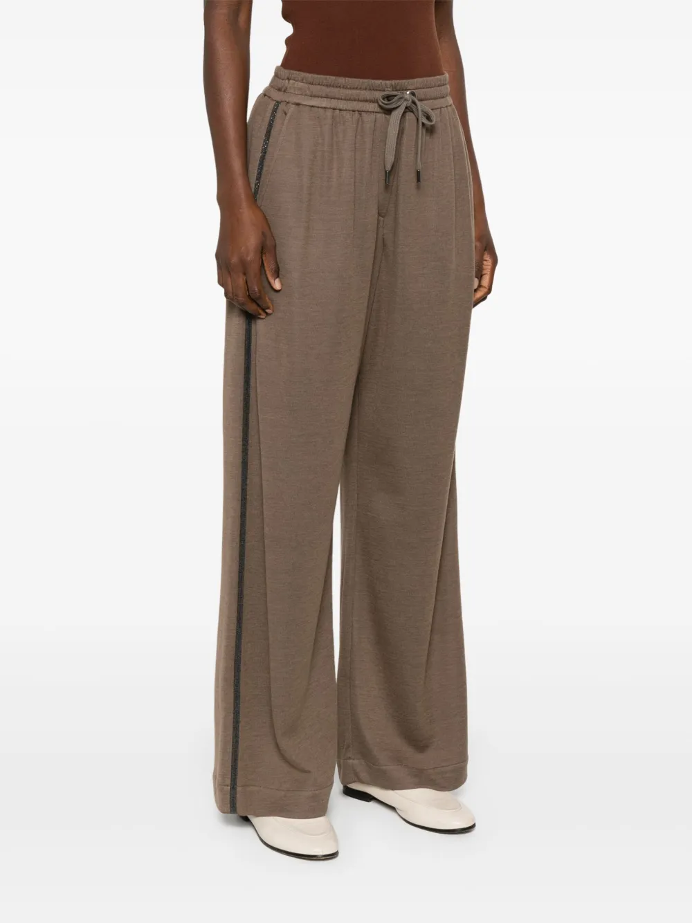 Brunello Cucinelli Trainingsbroek met detail Bruin