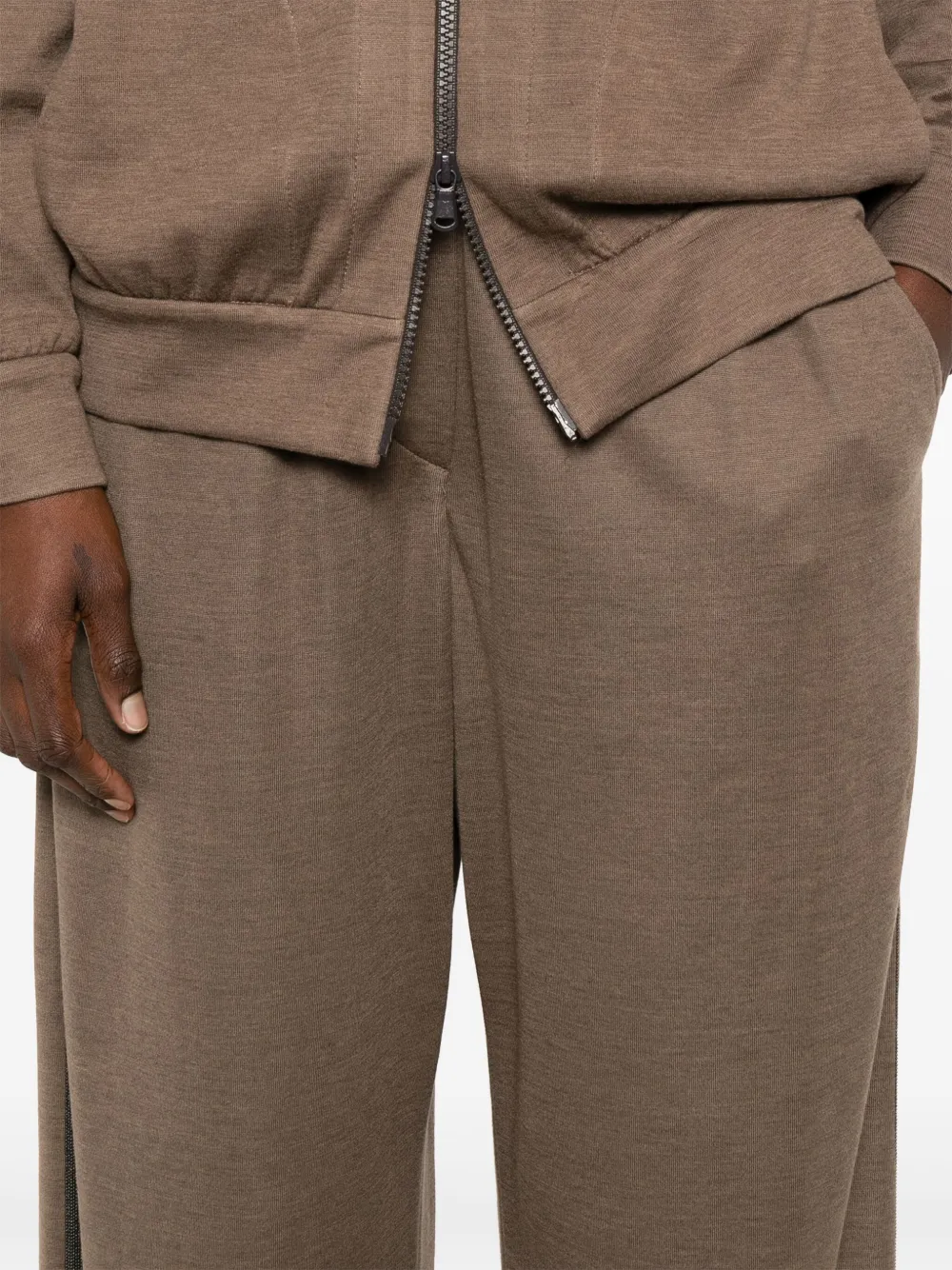 Brunello Cucinelli Trainingsbroek met detail Bruin