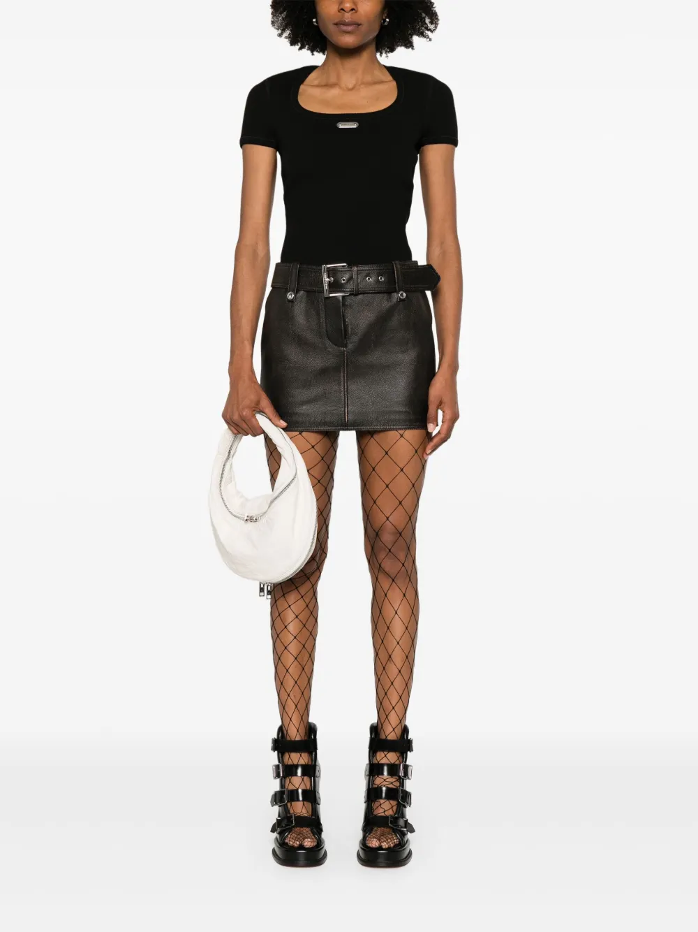 Alexander McQueen Leren mini-rok - Bruin