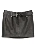 Alexander McQueen leather mini skirt - Brown