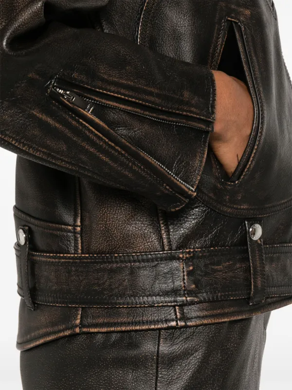 Alexander McQueen レザージャケット | ブラウン | FARFETCH JP