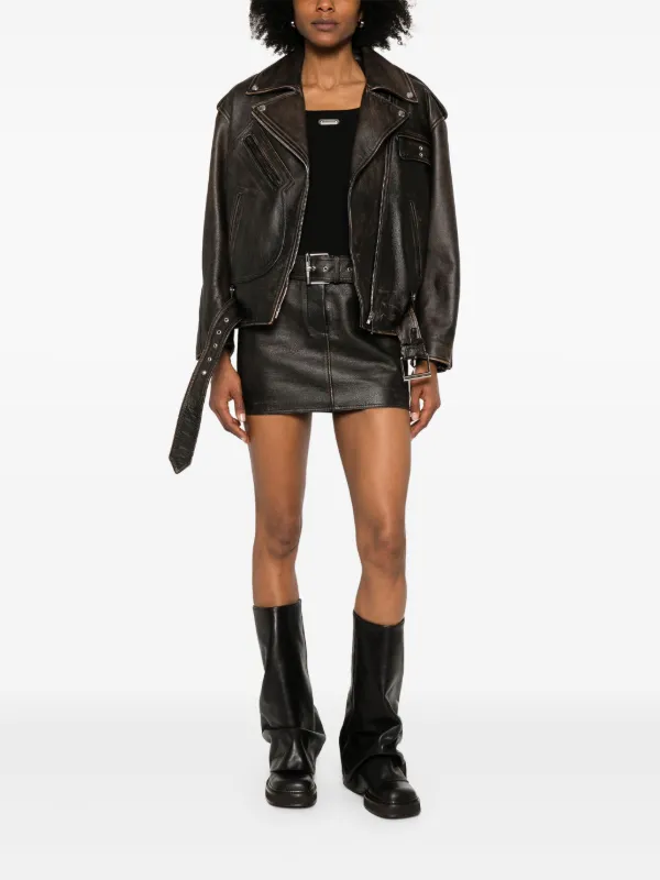 ALEXANDER MCQUEEN ブラウンジャケット Alexander McQueen レザージャケット | ブラウン | FARFETCH JP