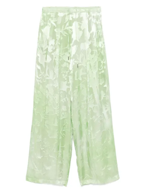 Ermanno Scervino pantalones acampanados con motivo floral en jacquard