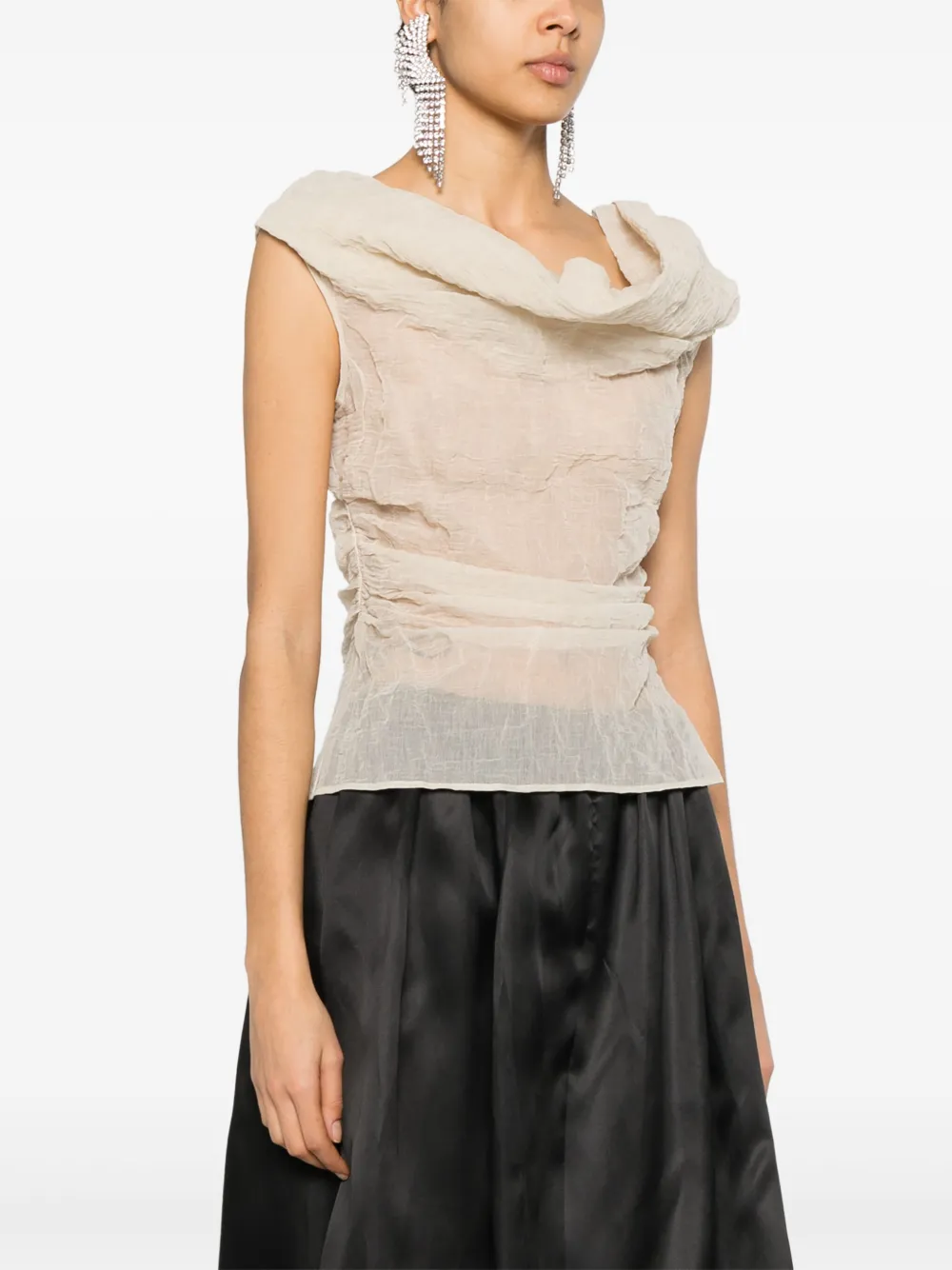 Magda Butrym Gekreukte blouse Beige