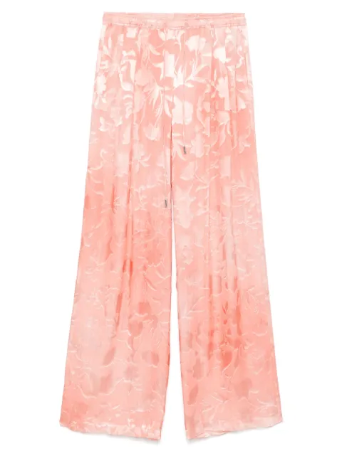 Ermanno Scervino pantalones acampanados con motivo floral en jacquard