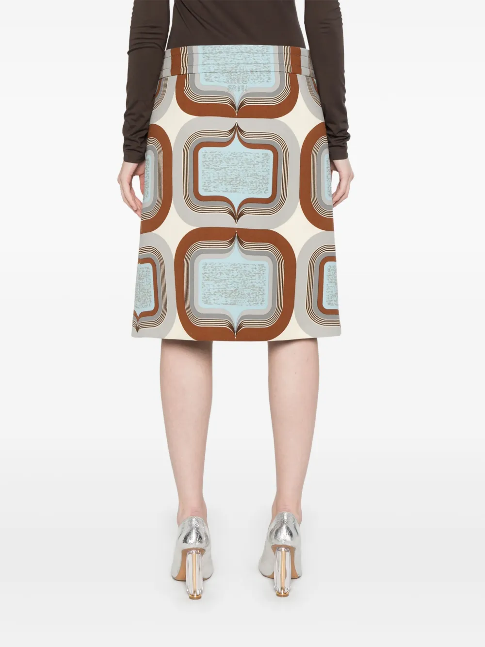 Miu Mini-rok met geometrische print Beige