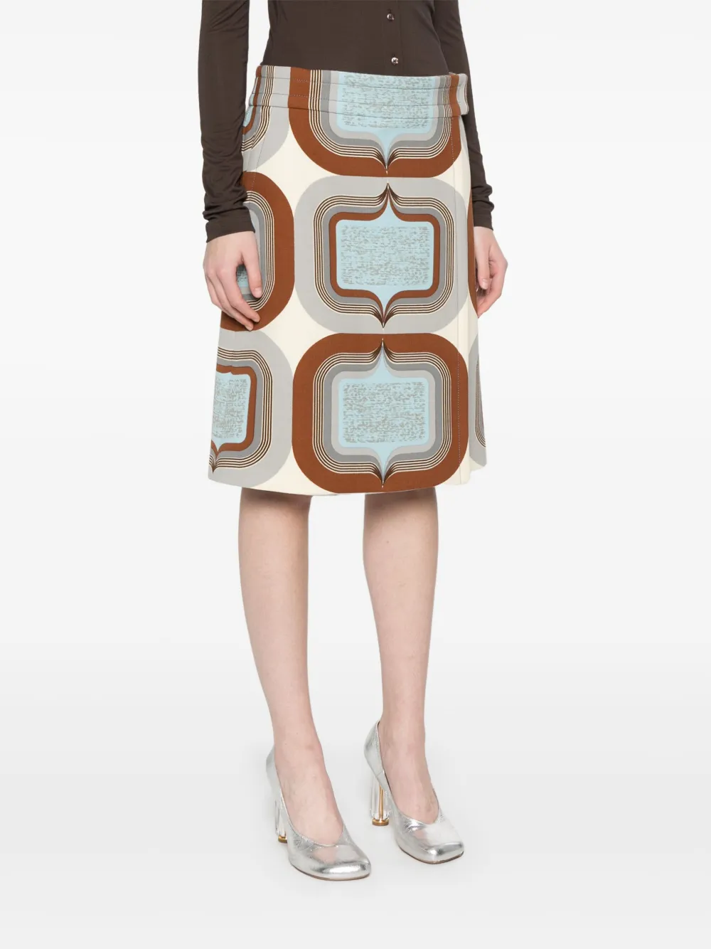 Miu Mini-rok met geometrische print Beige