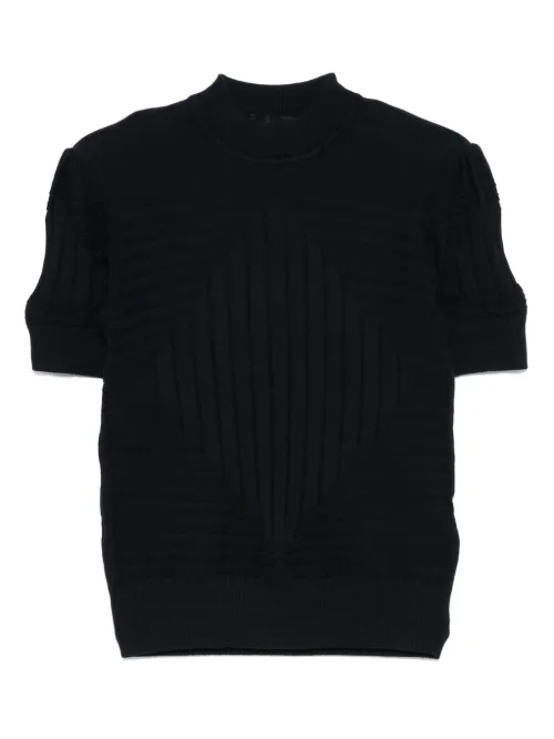 T-shirt en maille nervurée - Emporio Armani - Modalova