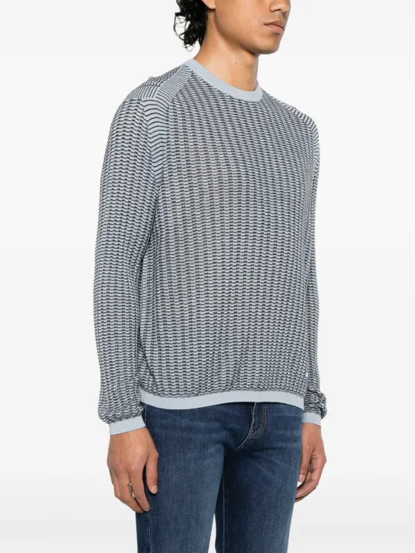 Emporio Armani Textured Sweater | Blue | FARFETCH
