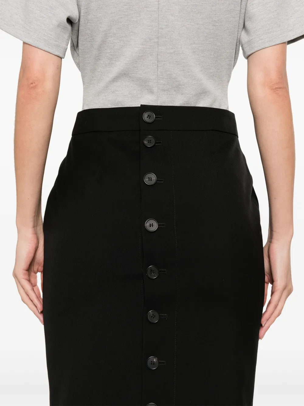 Alexander McQueen Wollen midi-rok Zwart
