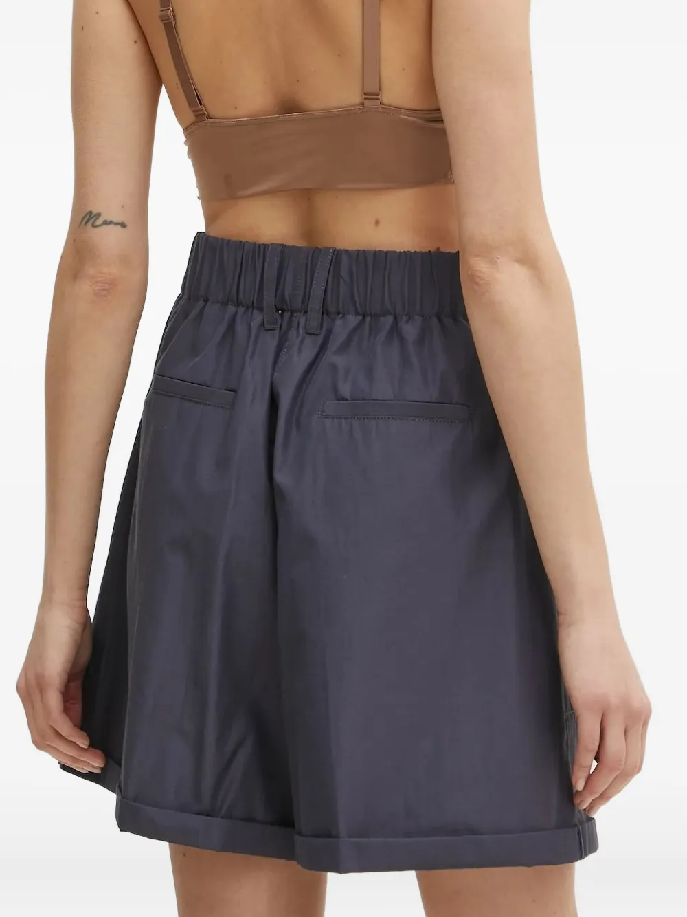 Forte Forte Elastic-waistband Pocket Shorts In Blue