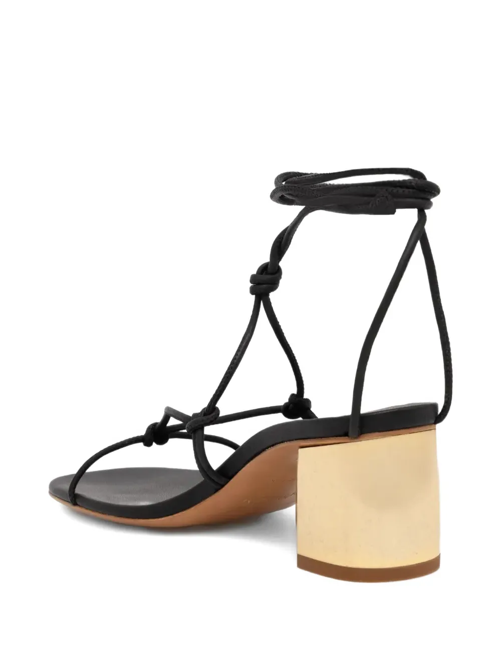 Shop Forte Forte Knotted Ankle-wrap Sandals In Black