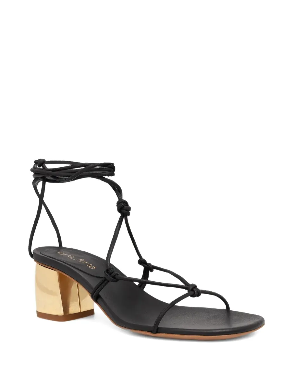 Shop Forte Forte Knotted Ankle-wrap Sandals In Black