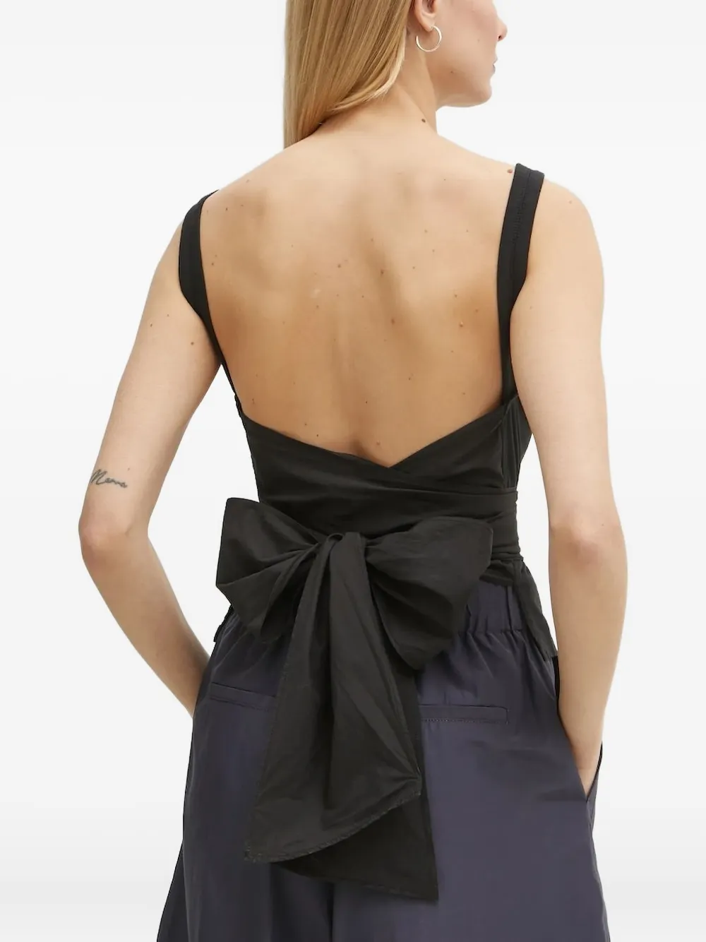 Forte Forte Bow-detail Wrap Top In Black
