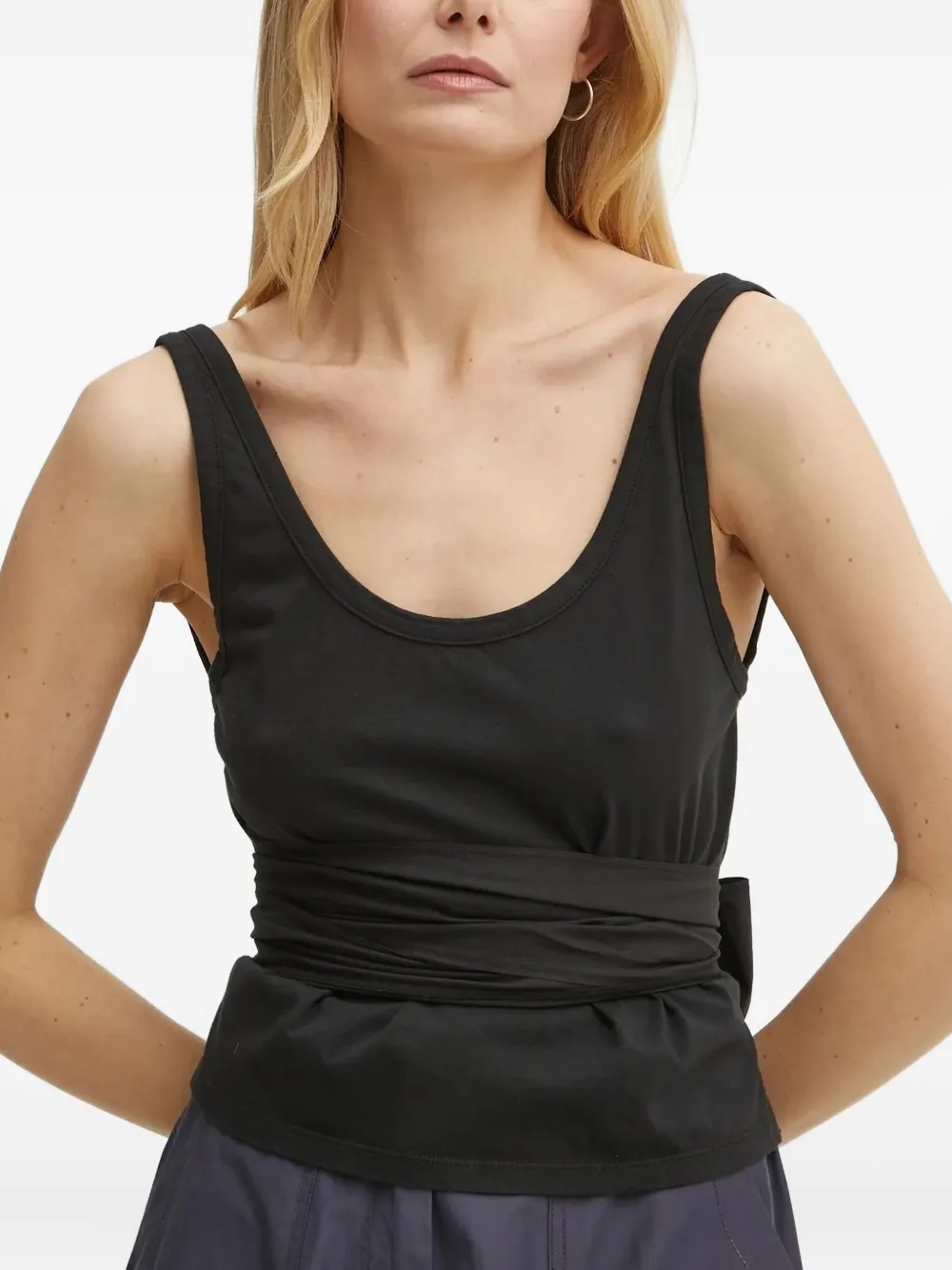 Forte Forte Bow-detail Wrap Top In Black