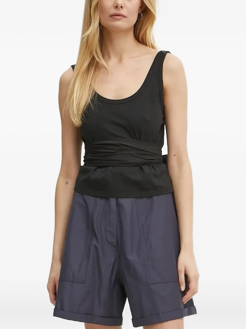 Forte Forte Bow-detail Wrap Top In Black