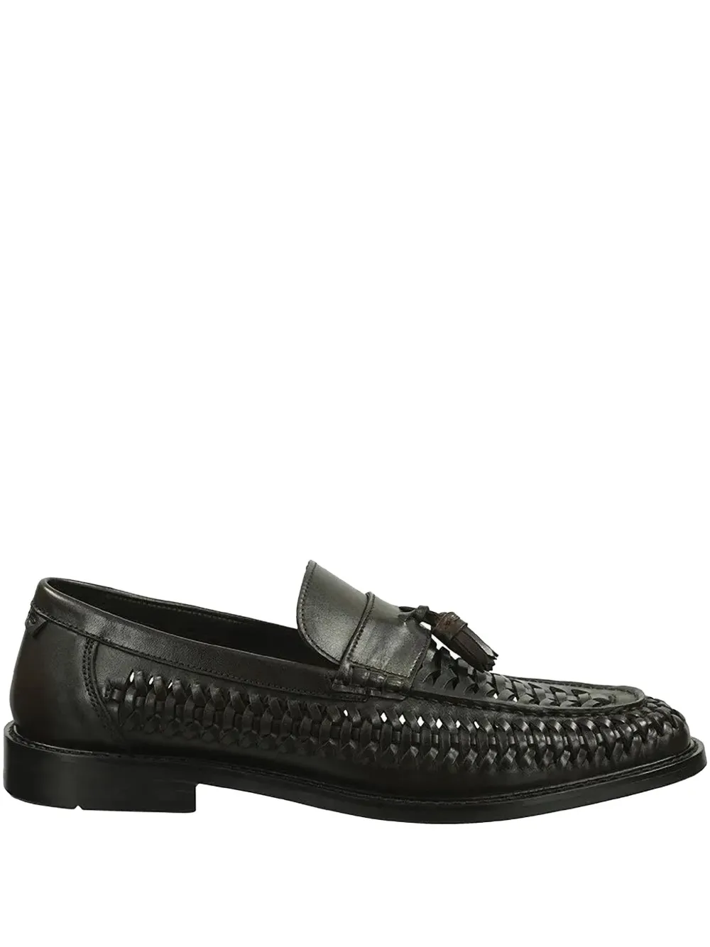 Gant Woven Leather Loafers In Brown
