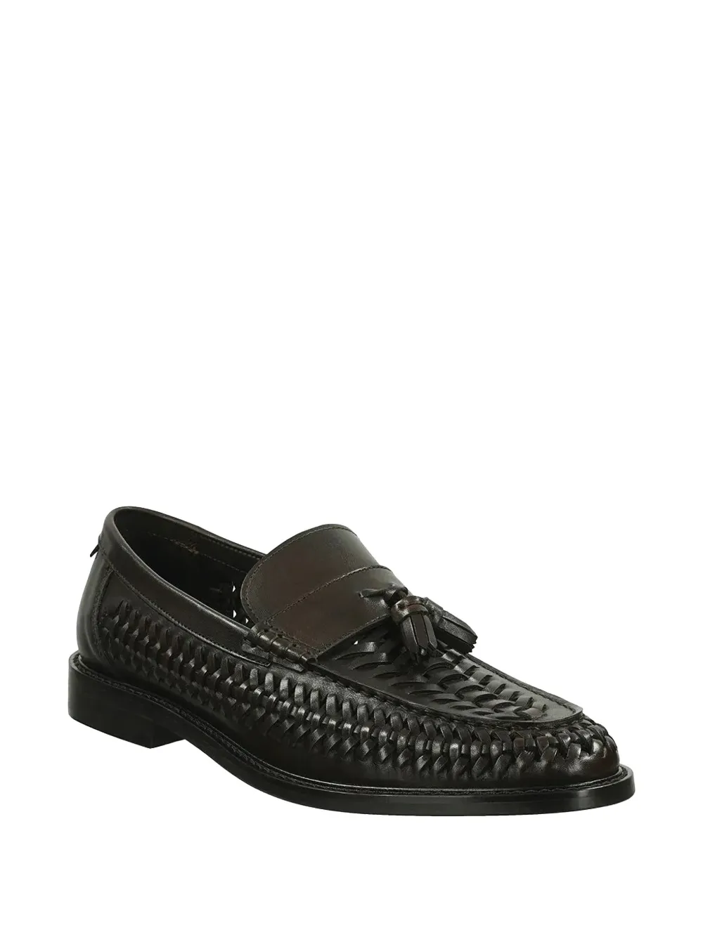 Gant Woven Leather Loafers In Brown