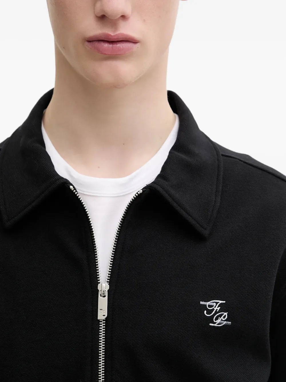 Filling Pieces Shirtjack met rits en kraag Zwart