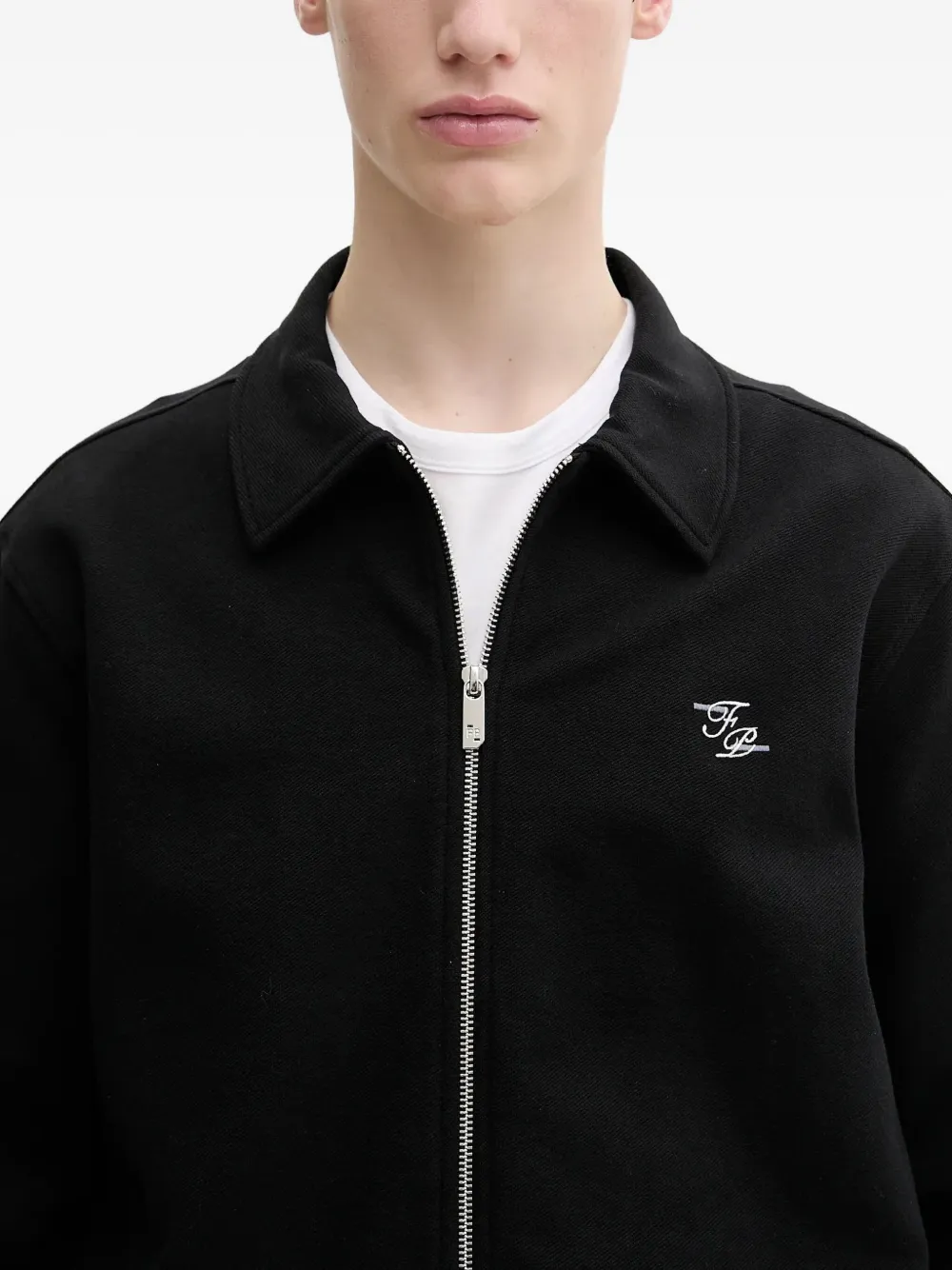 Filling Pieces Shirtjack met rits en kraag Zwart