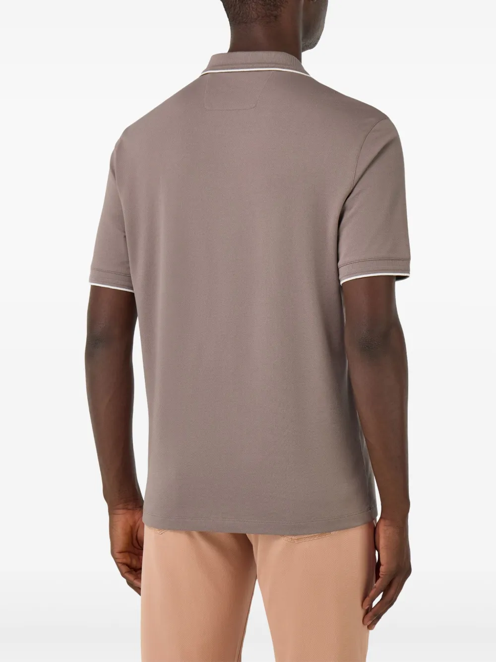 Boggi Milano Poloshirt met contrasterende afwerking Bruin