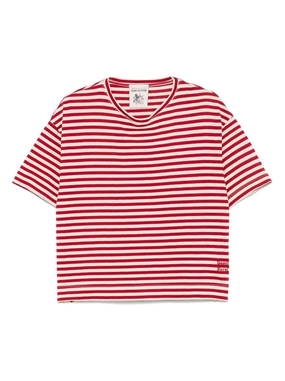 Semicouture Gestreept T-shirt Rood