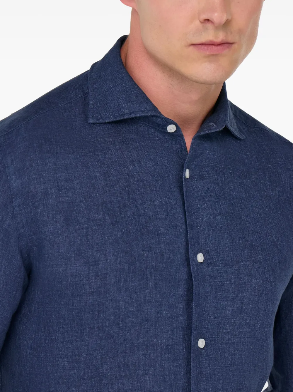 Boggi Milano Linnen overhemd Blauw