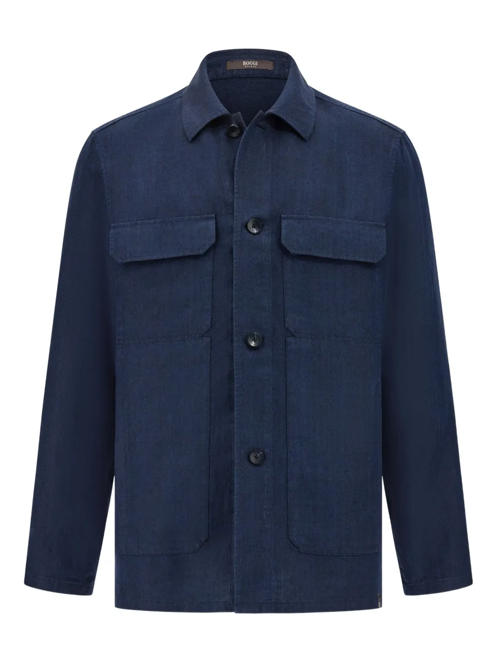 Boggi Milano リネン シャツジャケット - ブルー Boggi Milano リネン シャツジャケット - ブルー