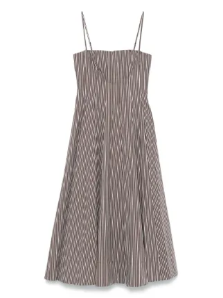 knee length dresses for ladies STAUD LAURA LINEN DRESS SEAPORT STRIPE main image 0