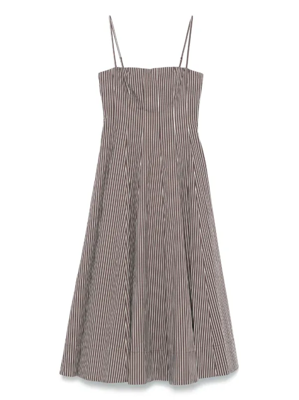 staud brown and white dress STAUD Wylie Midi Dress | Brown