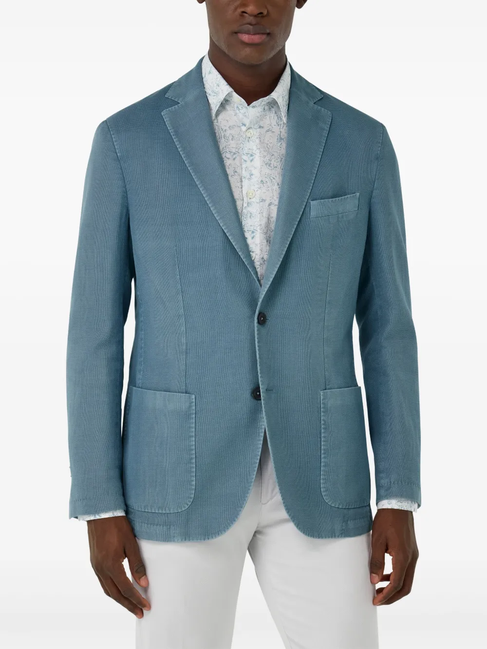 Boggi Milano Blazer met textuur Blauw