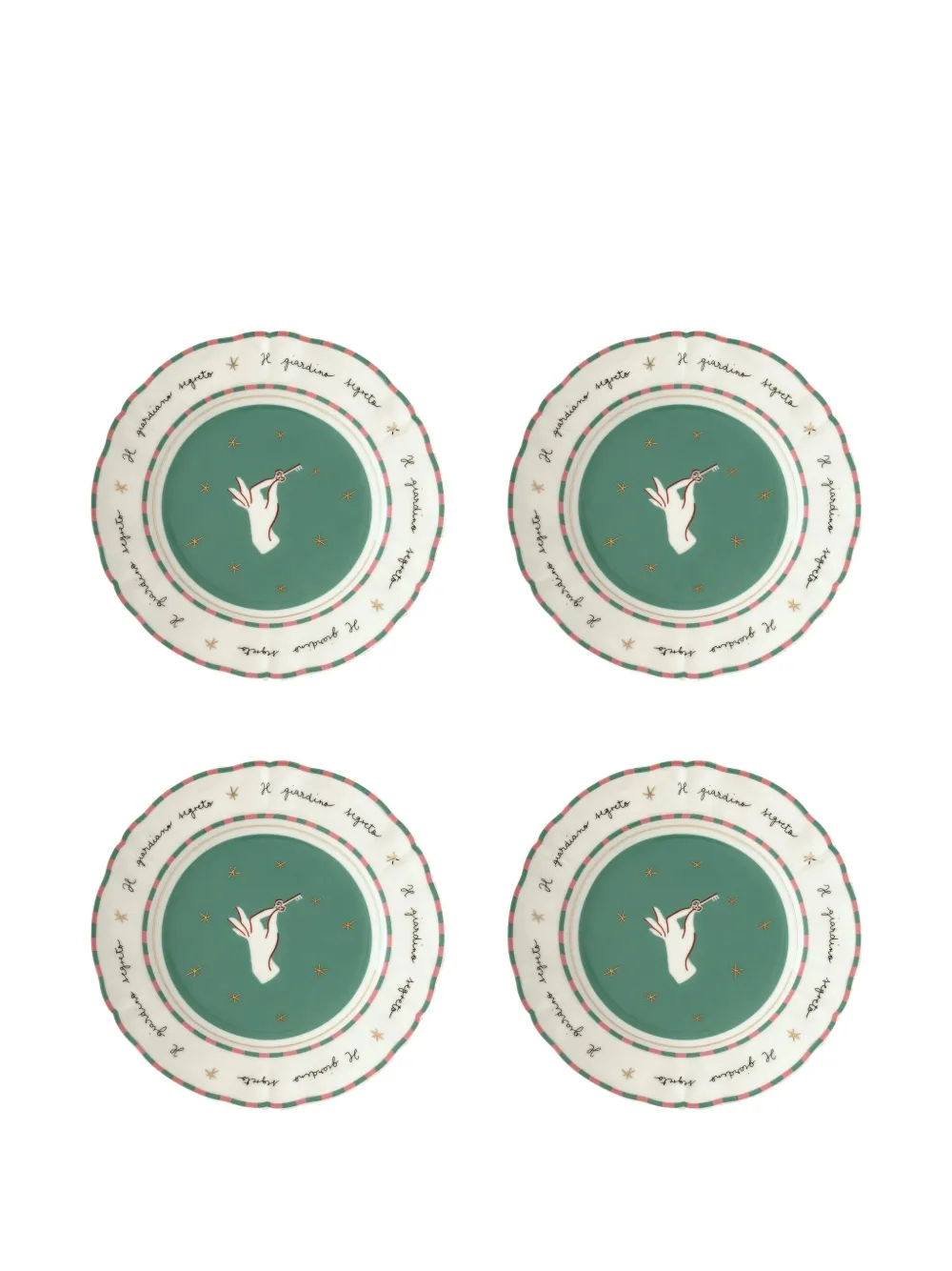 Bitossi Home Hand-motif fruit plates (set of four) | White | Image 1