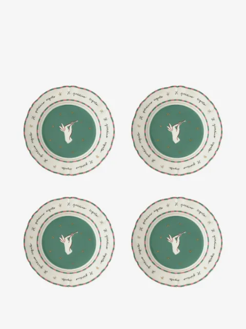 Bitossi Home Hand-motif fruit plates (set of four)
