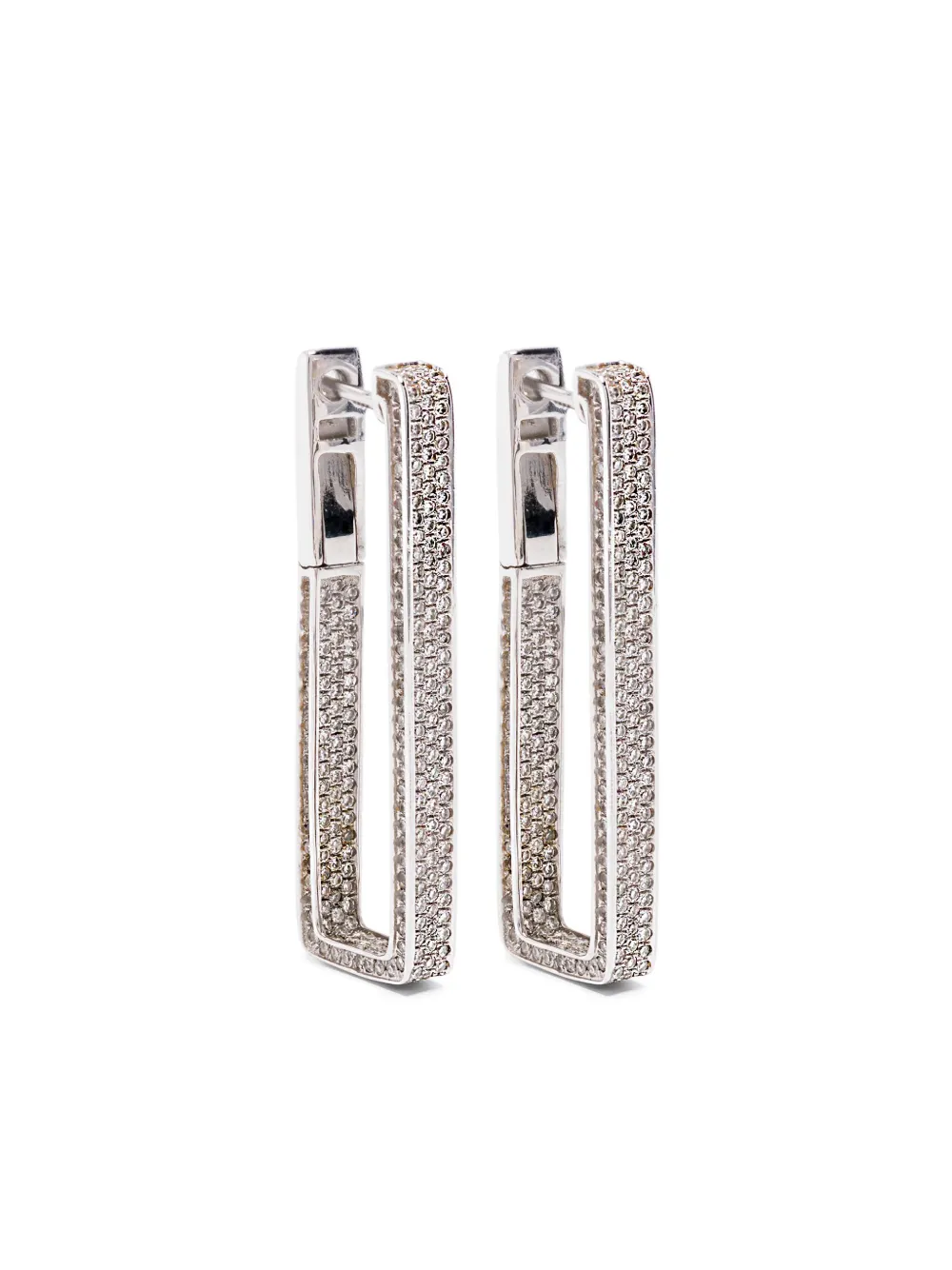 SHAY Deco Link ダイヤモンド ピアス 18Kホワイトゴールド - シルバートーン SHAY Deco Link ダイヤモンド ピアス 18Kホワイトゴールド - シルバートーン