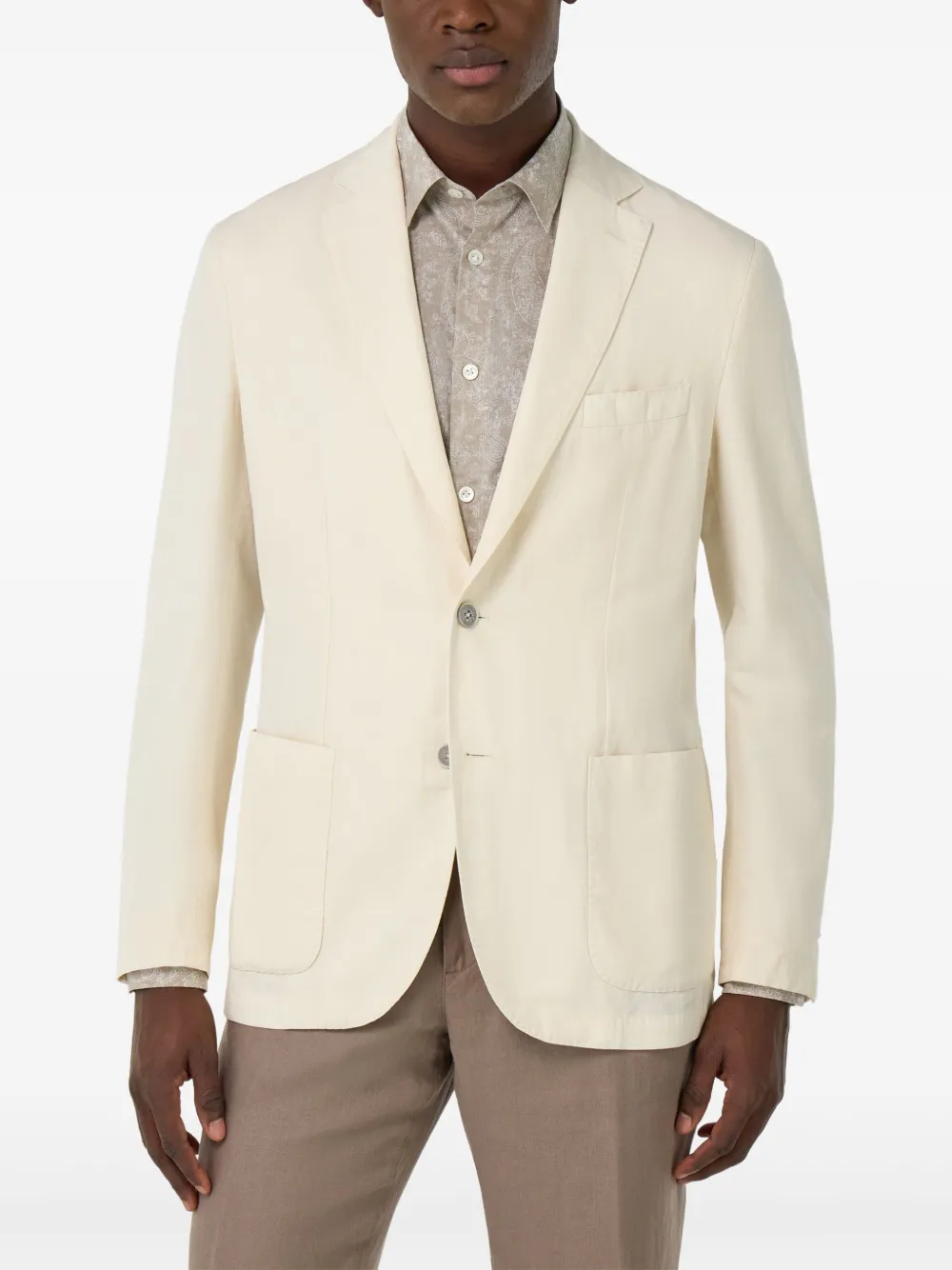 Boggi Milano Blazer met enkele rij knopen Beige