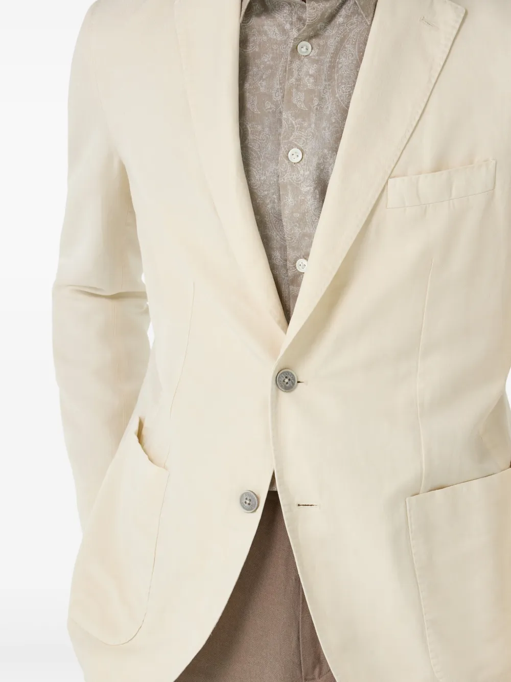 Boggi Milano Blazer met enkele rij knopen Beige