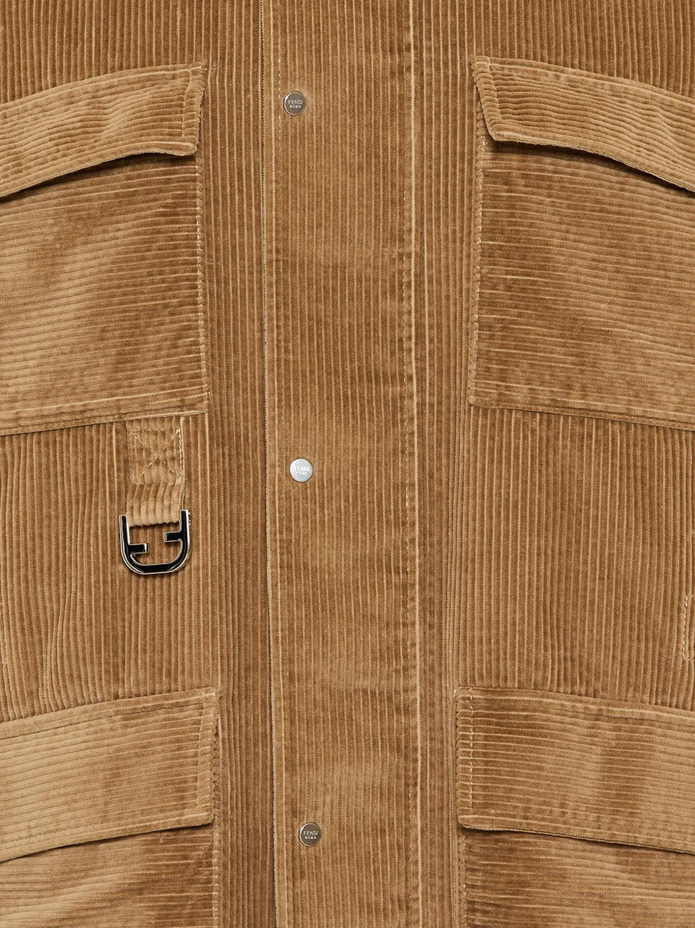 Fendi Corduroy Flap-pocket Shirt Jacket In Brown