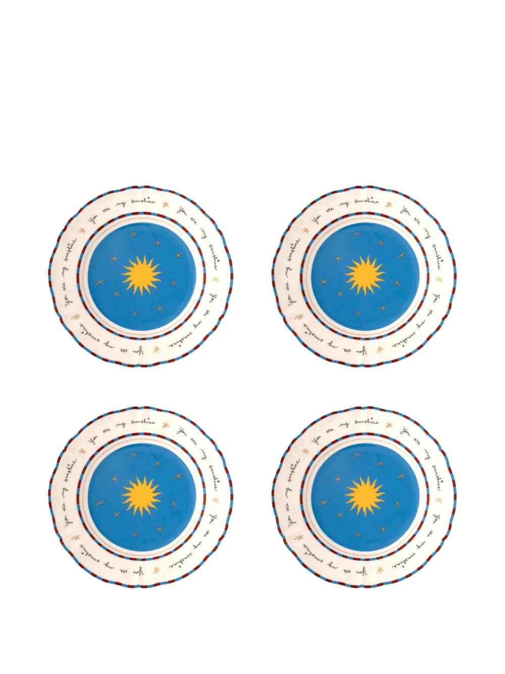 Bitossi Home Sun fruit plates (set of four) | Blue | Image 1