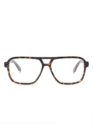 Off-White Eyewear スクエア眼鏡フレーム | ブラウン | FARFETCH JP