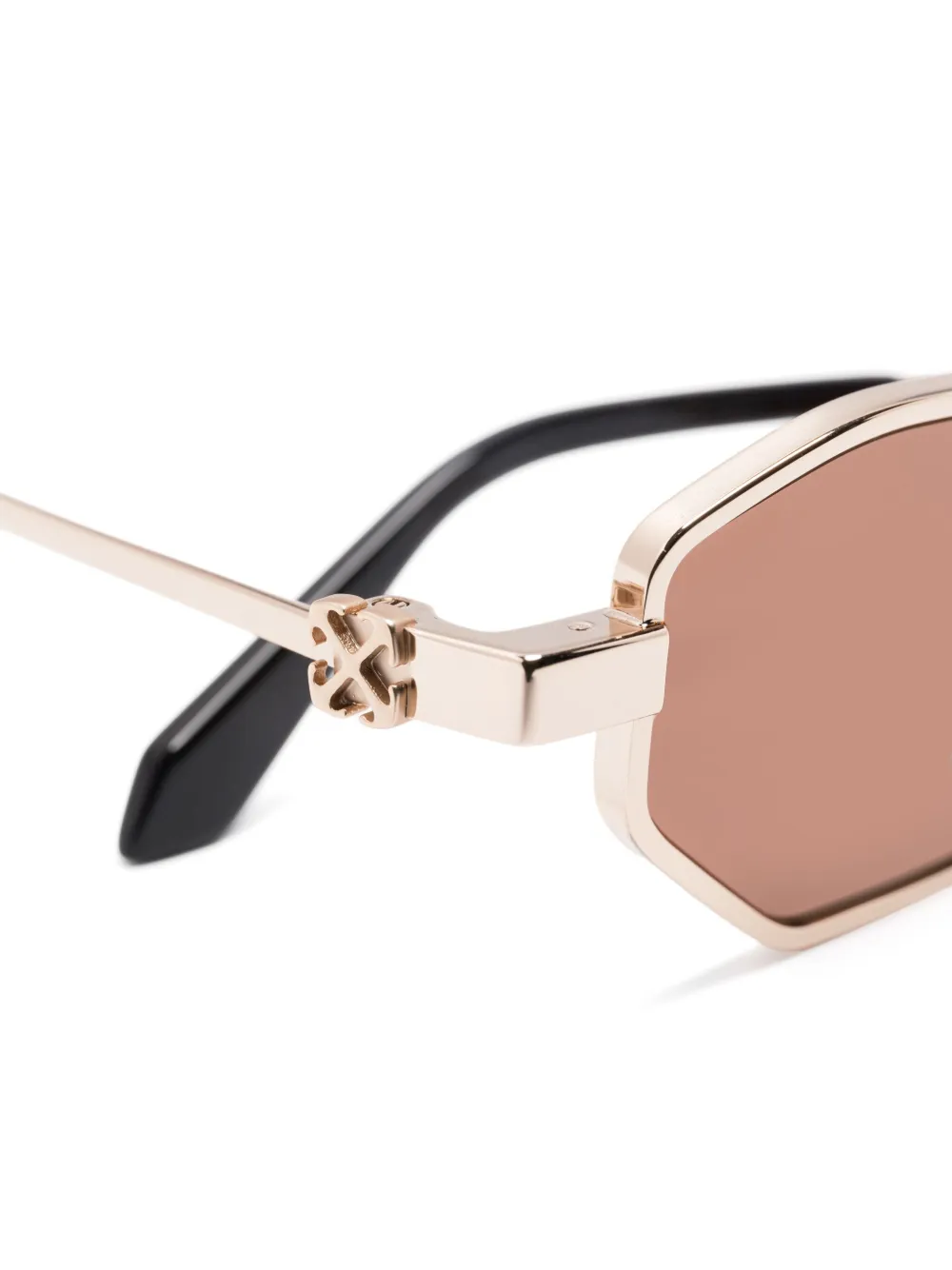 Shop Off-white Eyewear Arrows-motif Sunglasses In Gold