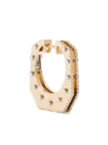Rainbow K 14K yellow and white gold nano Cyborg diamond hoop earring