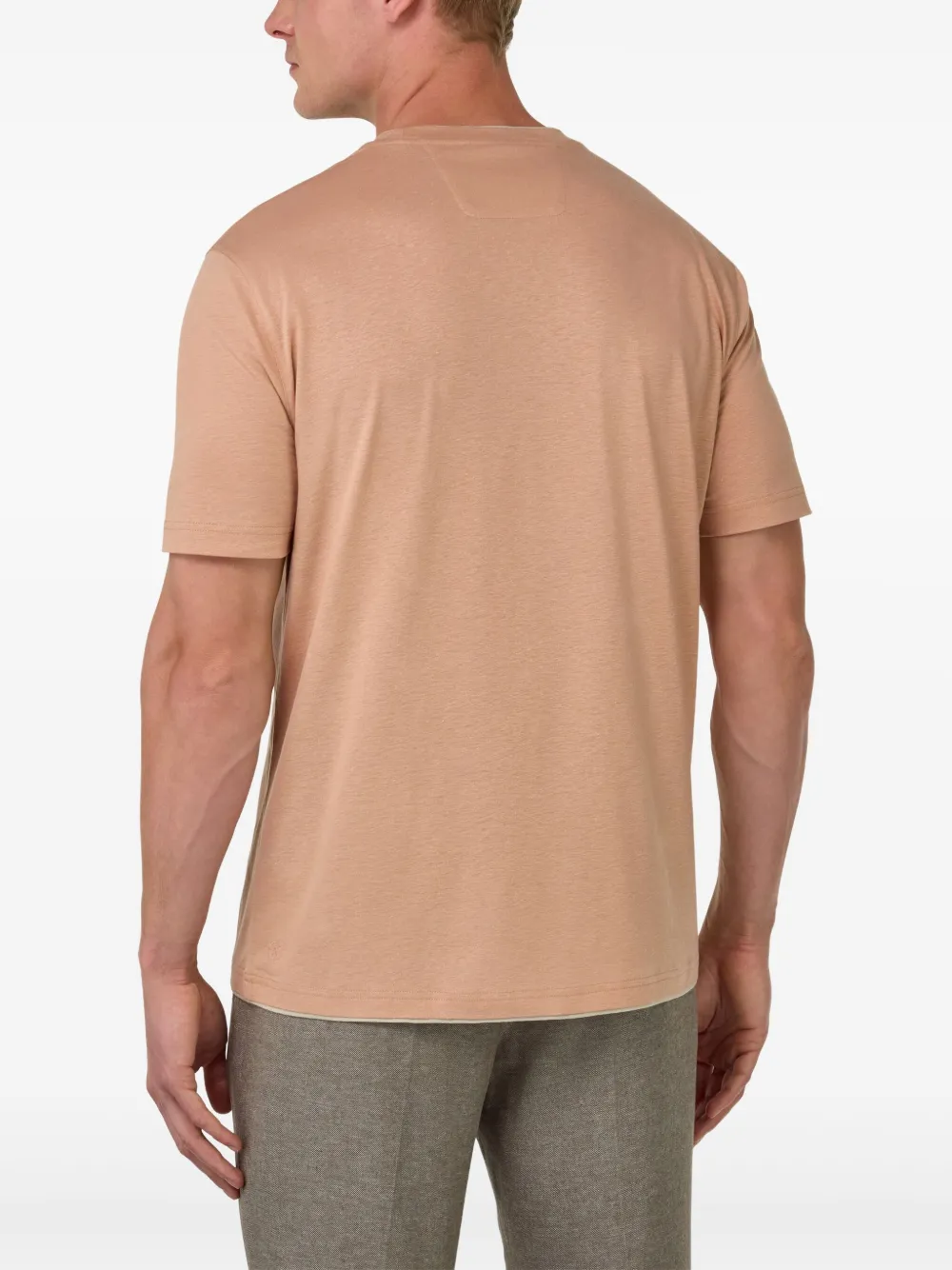 Boggi Milano T-shirt met contrasterende afwerking Beige