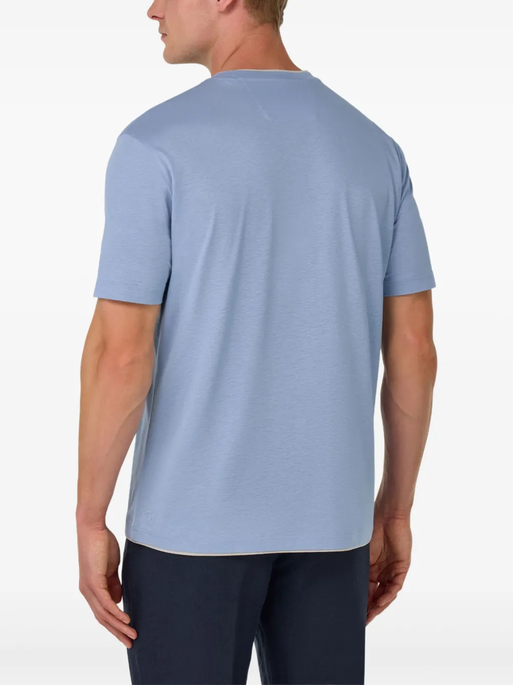 Boggi Milano T-shirt met contrasterende afwerking Blauw