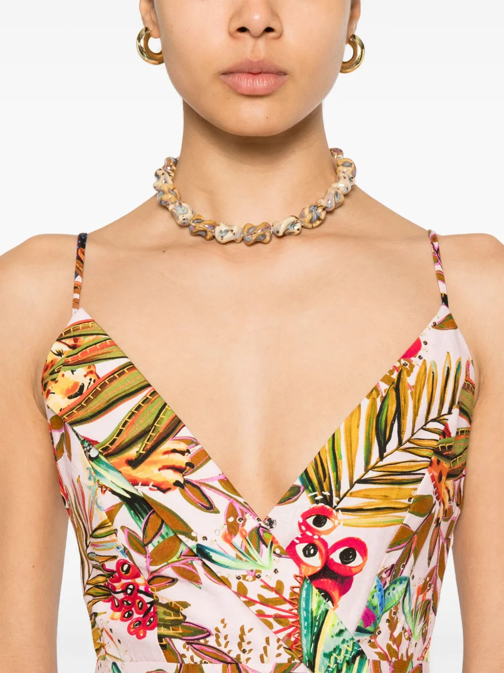FARM RIO BOTANICAL-PRINT MINI DRESS