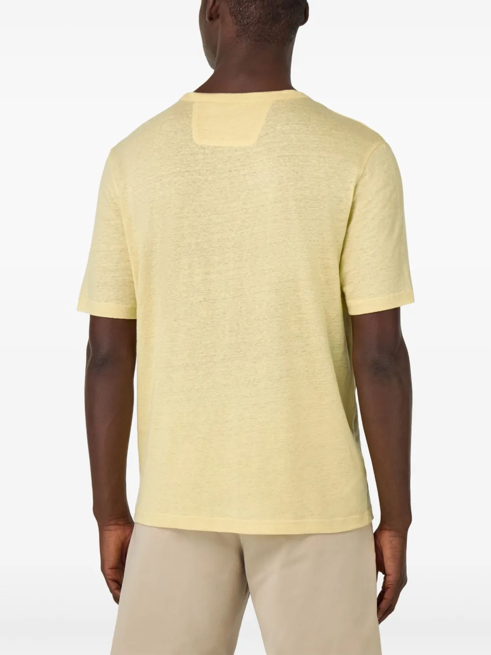 Boggi Milano T-shirt van stretch-linnen Geel