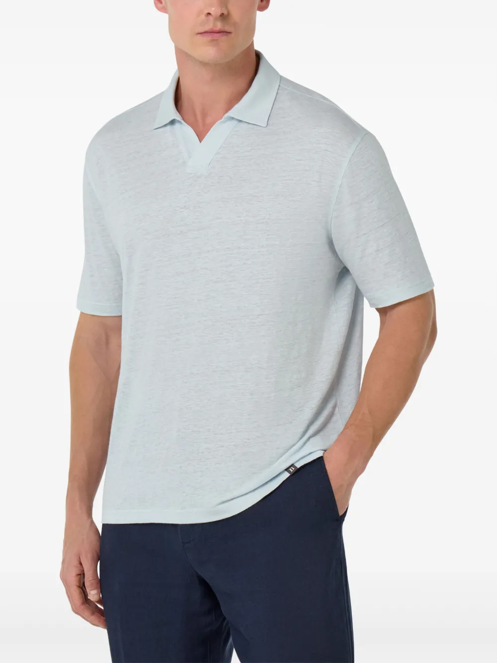 Boggi Milano Poloshirt met gemêleerd effect Blauw